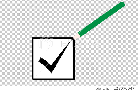 鉛筆でチェックを入れているイラスト素材 鉛筆でチェックを入れているイラスト素材 128076047