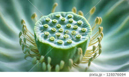 Lotus flower closeup detail blossoming with blurred background Lotus flower closeup detail blossoming with blurred background 128076094