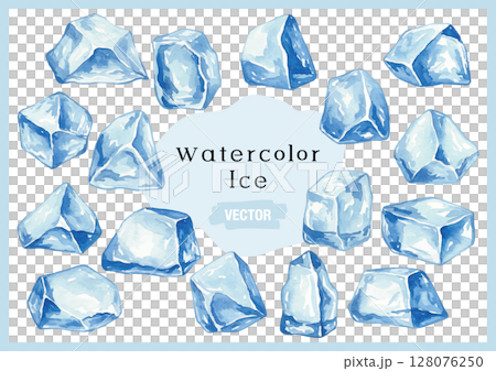 Watercolor ice illustration Watercolor ice illustration 128076250