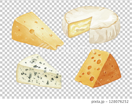 Watercolor cheese illustration Watercolor cheese illustration 128076252