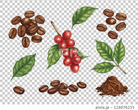 水彩咖啡插圖 128076255