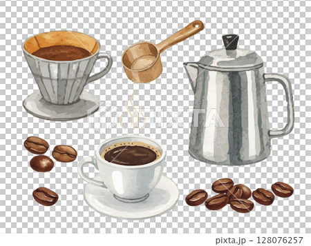 水彩風コーヒーイラスト 128076257