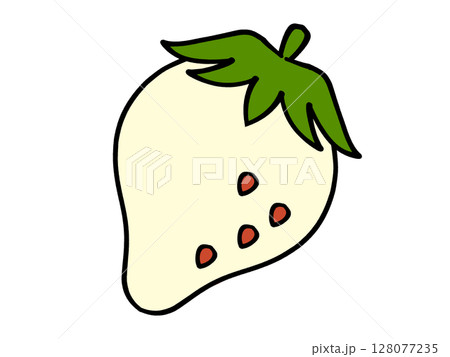 シンプルな白イチゴのイラスト素材 128077235