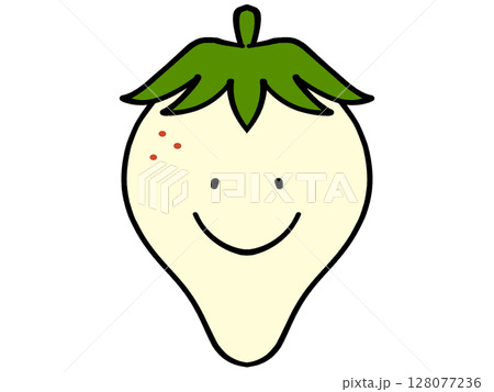 シンプルな白イチゴのイラスト素材 128077236