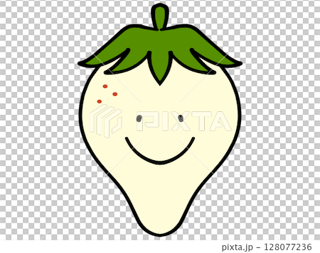シンプルな白イチゴのイラスト素材 128077236