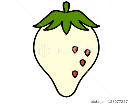 シンプルな白イチゴのイラスト素材 128077237