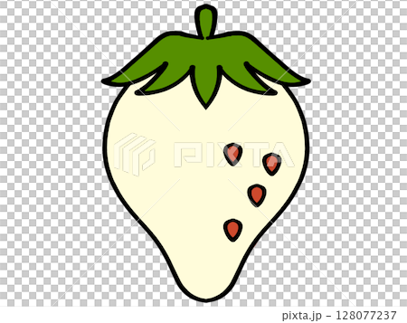 Simple white strawberry illustration material 128077237