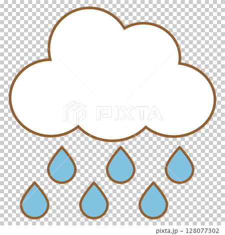 Simple rain illustration icon 128077302