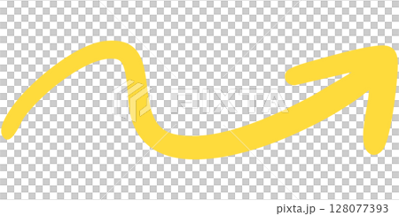 一本線の手書き矢印のイラスト4(黄色) 一本線の手書き矢印のイラスト4(黄色) 128077393
