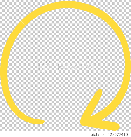 Illustration of a single-line hand-drawn arrow 20 (yellow) 128077410