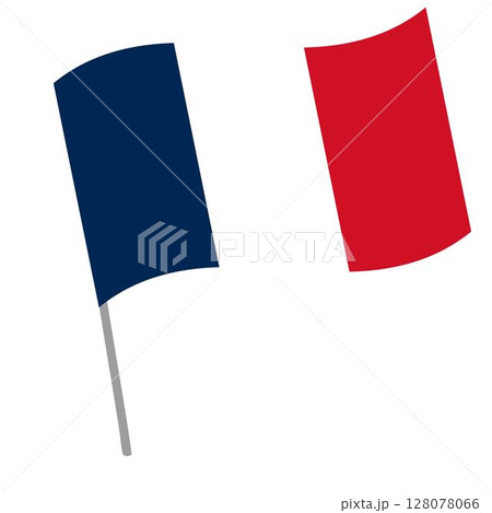 France national flag flutters with flagpole France national flag flutters with flagpole 128078066