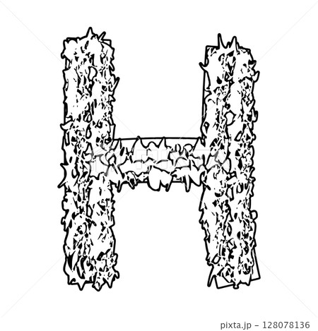 Decorative letter with bizarre neoplasm. Vector font. Decorative letter with bizarre neoplasm. Vector font. 128078136