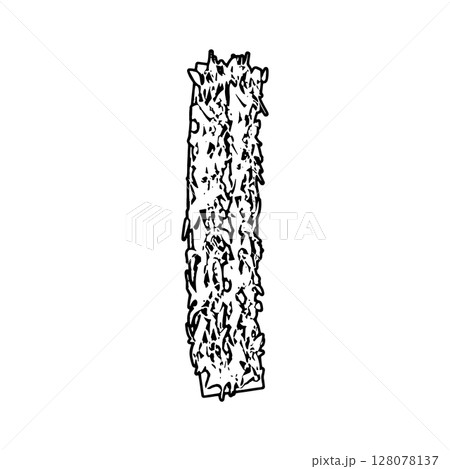 Decorative letter with bizarre neoplasm. Vector font. 128078137