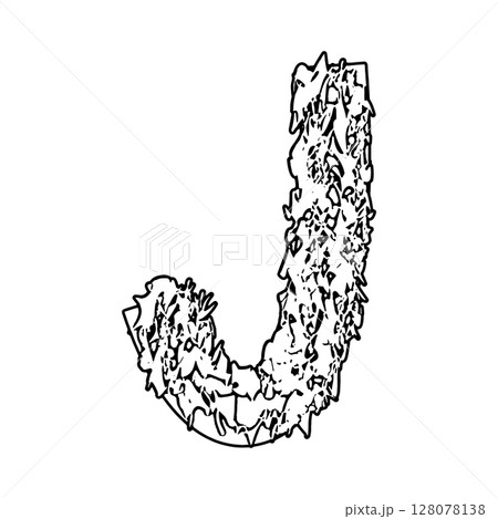 Decorative letter with bizarre neoplasm. Vector font. Decorative letter with bizarre neoplasm. Vector font. 128078138