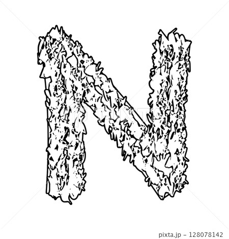 Decorative letter with bizarre neoplasm. Vector font. Decorative letter with bizarre neoplasm. Vector font. 128078142