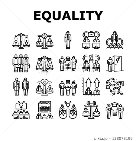 gender equality empowerment icons set vector 128078199