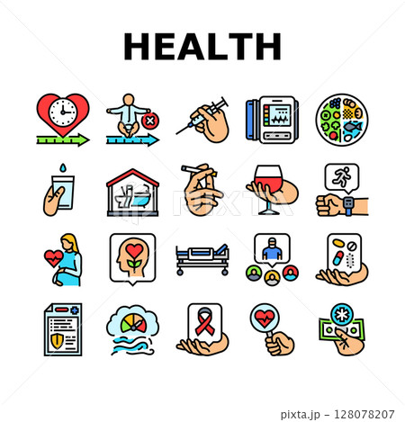 health indicators icons set vector 128078207