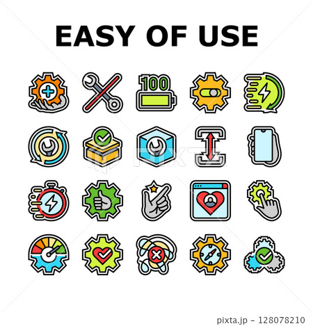 ease of use product icons set vector 128078210