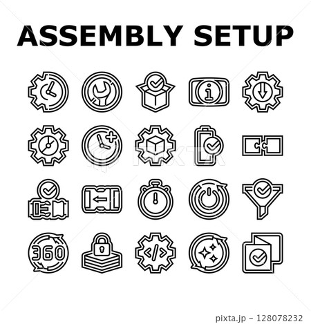 assembly setup product icons set vector assembly setup product icons set vector 128078232
