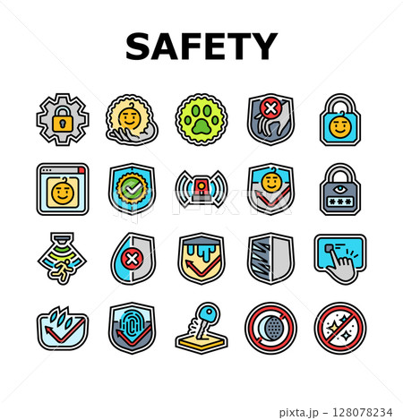 safety protection product icons set vector safety protection product icons set vector 128078234