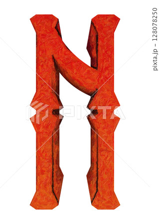 Decorative red letter. Oil on canvas effect. Decorative red letter. Oil on canvas effect. 128078250