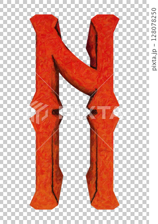 Decorative red letter. Oil on canvas effect. Decorative red letter. Oil on canvas effect. 128078250
