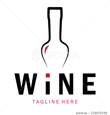 Wine logo with wine glasses and bottles.for night clubs,bars,cafe and wine shops. Wine logo with wine glasses and bottles.for night clubs,bars,cafe and wine shops. 128078299