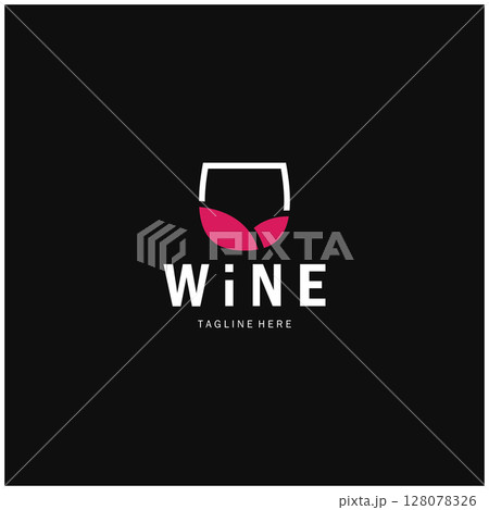 Wine logo with wine glasses and bottles.for night clubs,bars,cafe and wine shops. Wine logo with wine glasses and bottles.for night clubs,bars,cafe and wine shops. 128078326