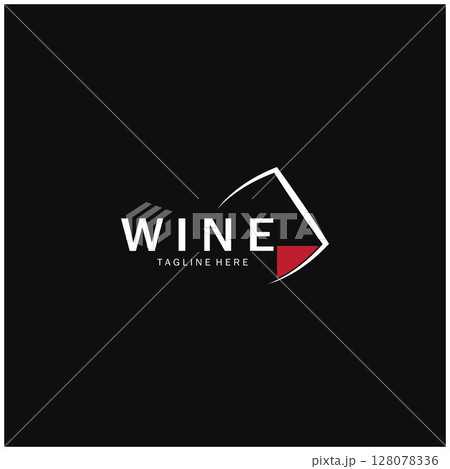 Wine logo with wine glasses and bottles.for night clubs,bars,cafe and wine shops. Wine logo with wine glasses and bottles.for night clubs,bars,cafe and wine shops. 128078336