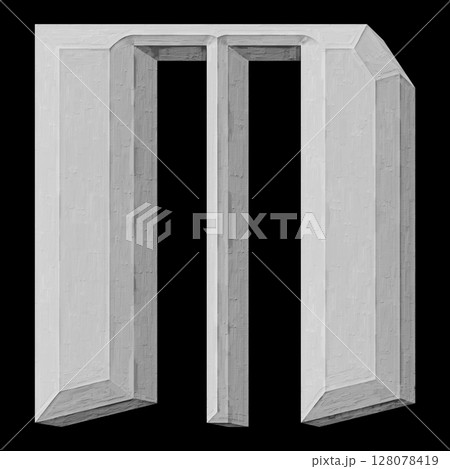 Decorative old-time letter on black background. Decorative old-time letter on black background. 128078419