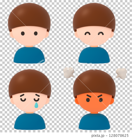 上身男性臉部表情集 128078625