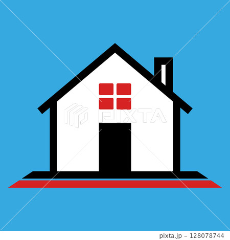 Simple house illustration. Vector home icon. Logo template. 128078744