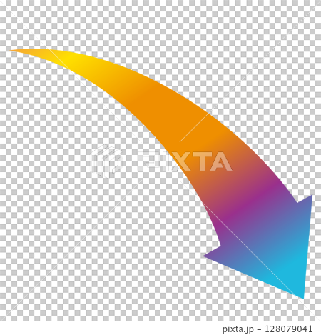 Descending colorful gradient arrow Descending colorful gradient arrow 128079041
