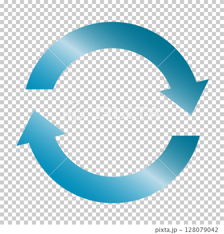 Circular shiny blue gradient arrows 128079042