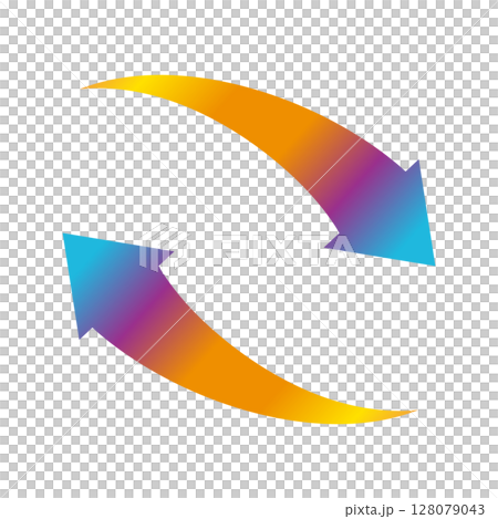 Circulating colorful gradient arrows 128079043