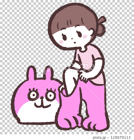 一位穿著服裝的女士的插圖 一位穿著服裝的女士的插圖 128079113