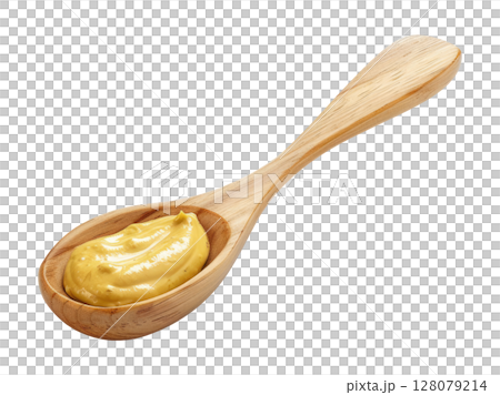 Wooden Spoon with Mustard 128079214