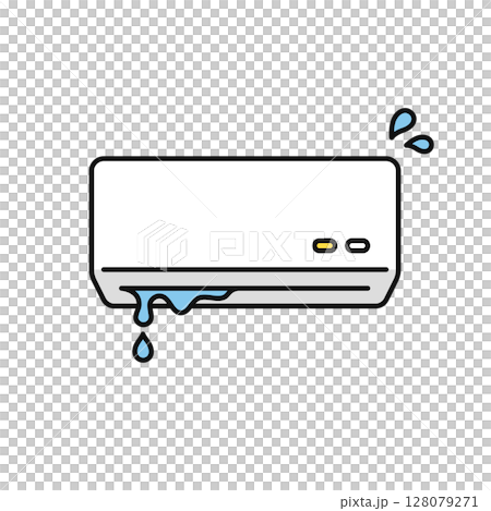 Simple vector icon illustration of a leaking air conditioner 128079271