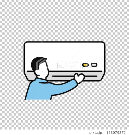 維修、檢查和安裝空調的承包商的圖示插圖 維修、檢查和安裝空調的承包商的圖示插圖 128079272