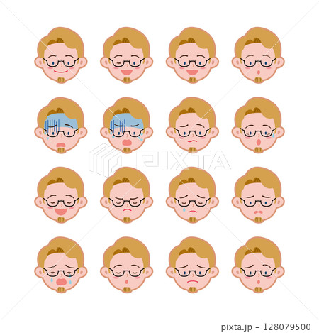 フェイスアイコン いろいろな表情をした男性のイラスト フェイスアイコン いろいろな表情をした男性のイラスト 128079500