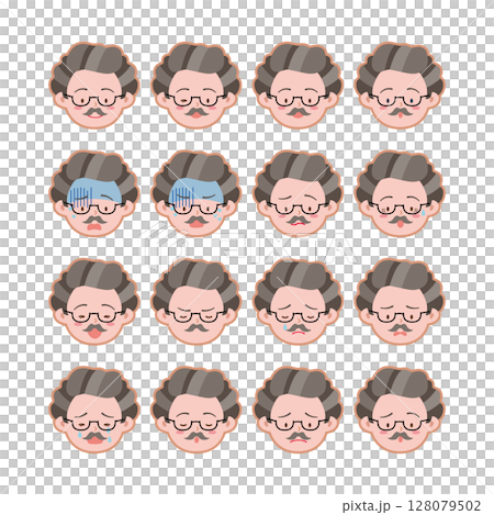 Face Icons - Illustrations of men with various facial expressions 128079502
