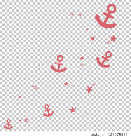 ピンクの錨と星のイラスト 128079585