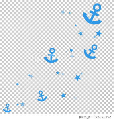 淺藍色錨和星星插圖 128079592