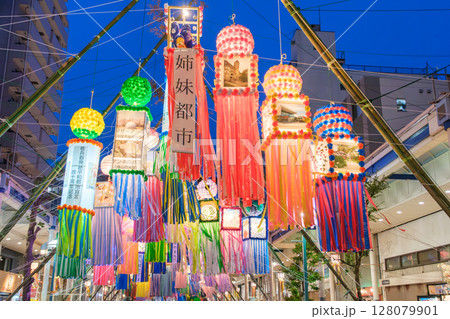 湘南ひらつか七夕まつり　ライトアップ風景 128079901