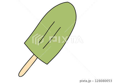 抹茶味の棒付きアイスキャンディ・氷菓・抹茶 128080053
