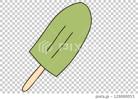 抹茶味の棒付きアイスキャンディ・氷菓・抹茶 128080053