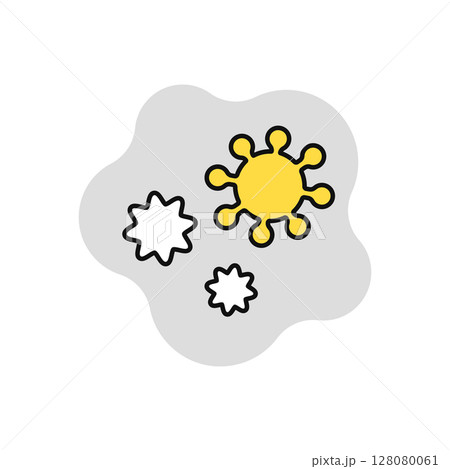 ウイルスやカビのシンプルなベクター線画アイコンイラスト ウイルスやカビのシンプルなベクター線画アイコンイラスト 128080061