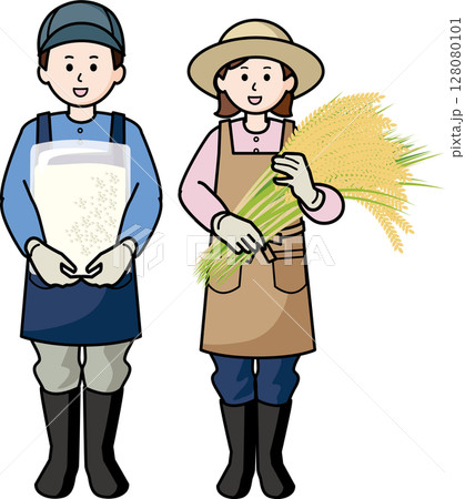 米農家　男性と女性 128080101