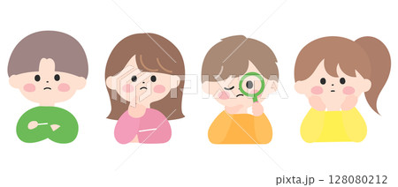 考えている子どもたちのイラスト カラフルでかわいいイラスト 考えている子どもたちのイラスト カラフルでかわいいイラスト 128080212