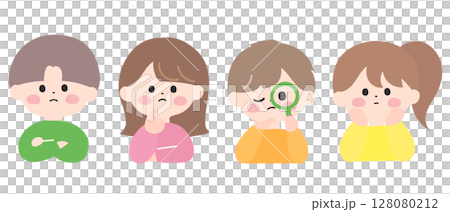 考えている子どもたちのイラスト カラフルでかわいいイラスト 考えている子どもたちのイラスト カラフルでかわいいイラスト 128080212